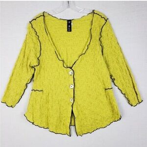 Noblu boho crinkle button front blouse
